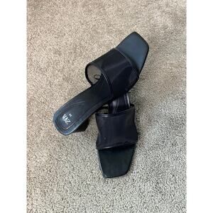 Zara Women's Mesh Heeled Sandals, Black Size 38 (7.5-8)